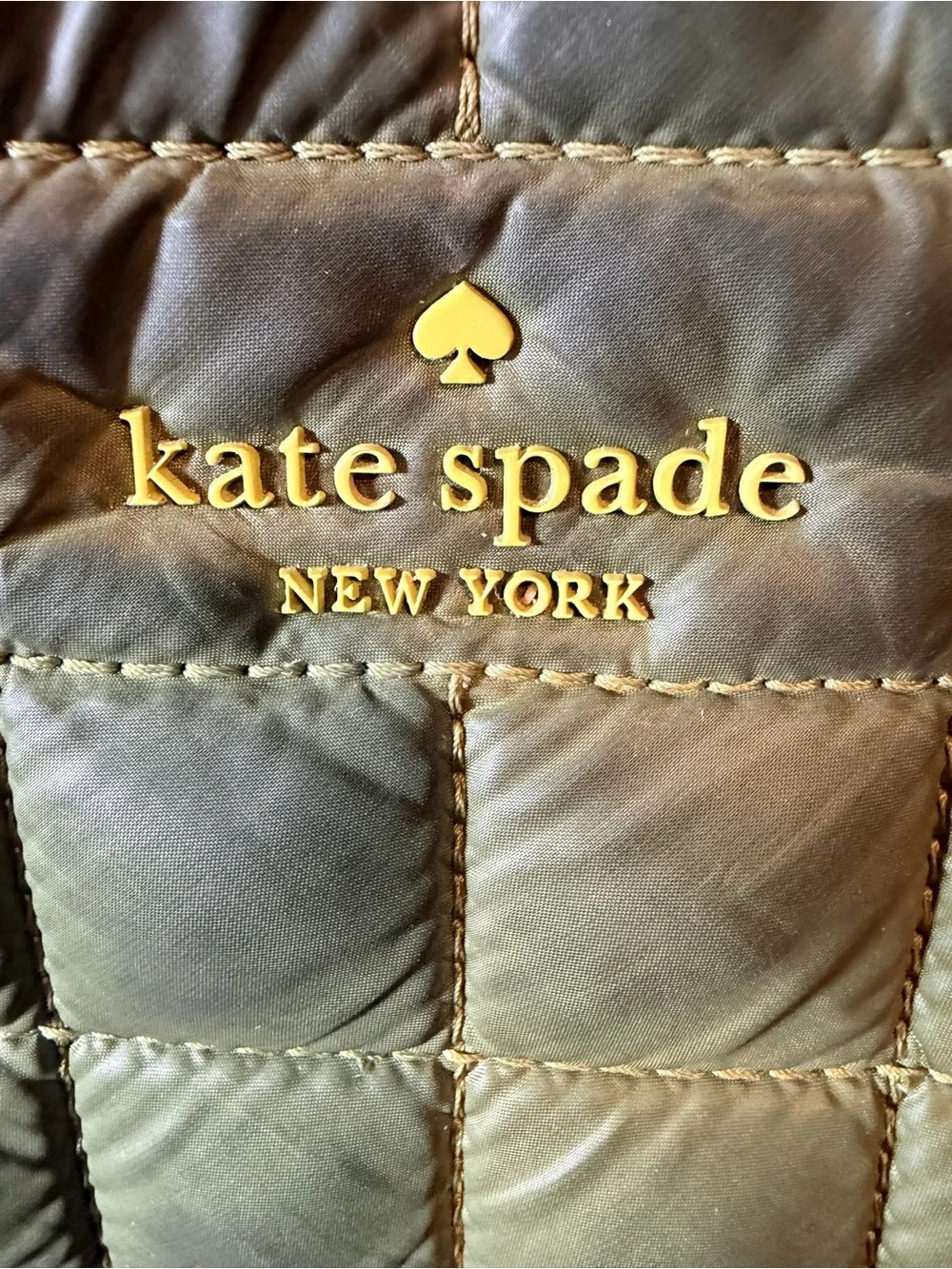 Kate Spade Camden Quilted Large Backpack - Kelp Green Nylon Puffer